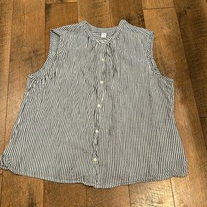 Old Navy Striped Sleeveless Button Down